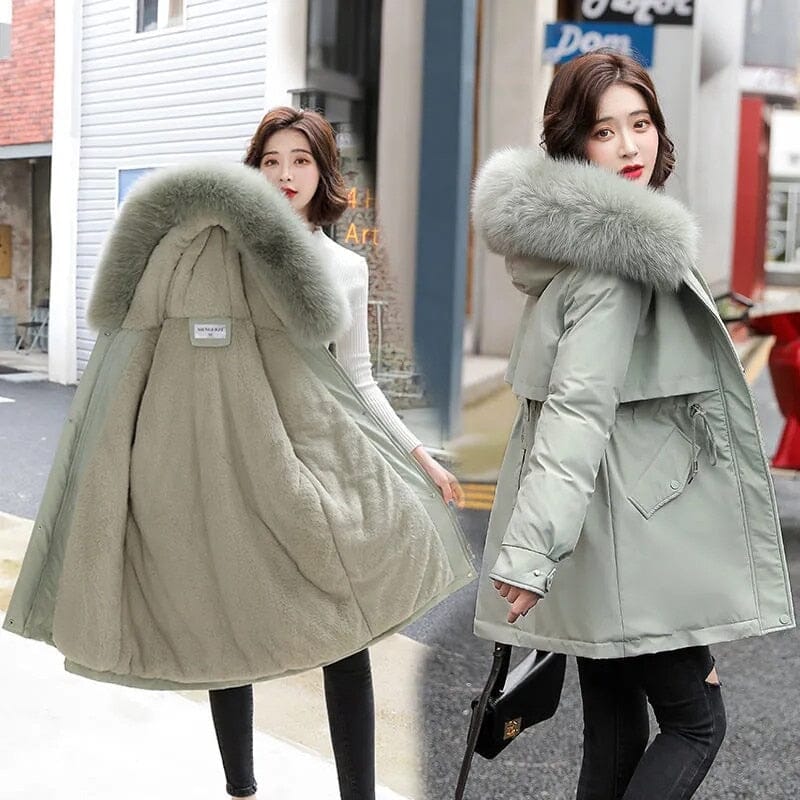 Dames Parka voor Strenge Kou met Wollen Voering