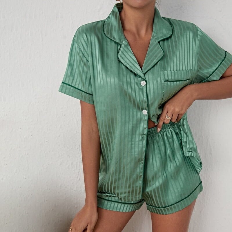 Dames Pyjama Set van Satijn – Amerikaans Model