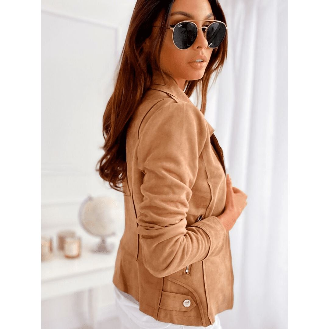 Dames Leren Blazer – Elegante Stijl