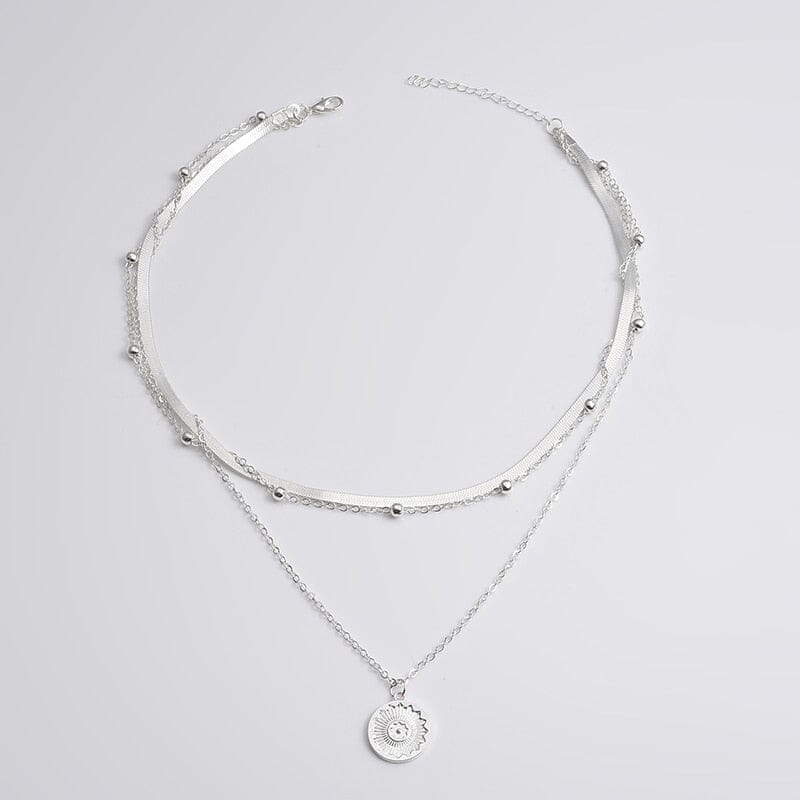 Damesketting in Sterling Zilver 925 met Drie Lagen en Hanger