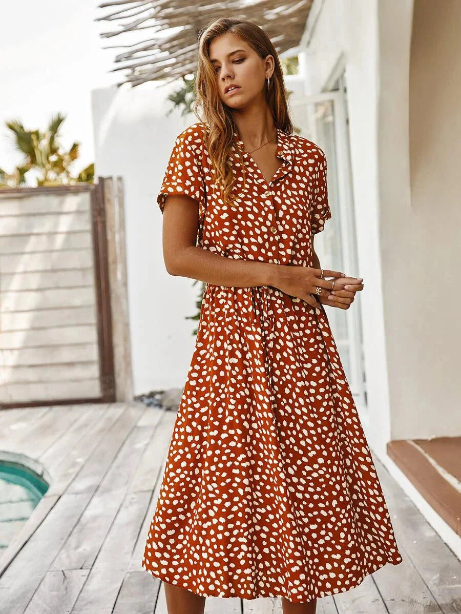 Dames Midi Jurk – Multicolor